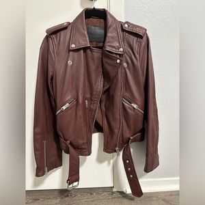 AllSaints leather Balfern biker jacket - oxblood